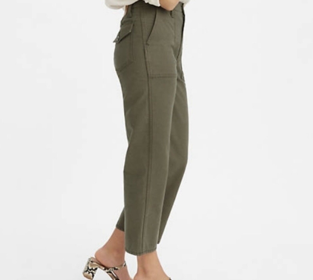 Levi’s Premium Pants Green Ribcage Straight Utility Ankle 26